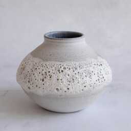 Moon Flower Vase, Minimal Nordic Natural, Handmade Wheel Thrown Organic - thumbnail 2