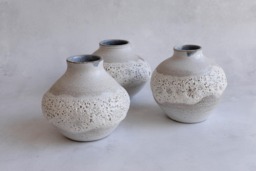Moon Flower Vase, Minimal Nordic Natural, Handmade Wheel Thrown Organic - thumbnail 1
