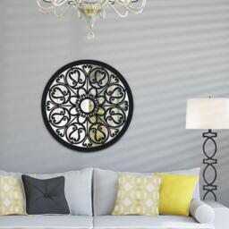 Wooden Wall Mirror, Large Decorative Decor - thumbnail 1