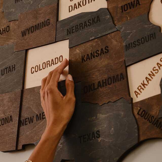 Wooden Usa Travel Map, United States Push Pin Map Apartment Decor, Home Improvement 5Th Anniversary Gift, Wall Art Retirement Gift - image 1