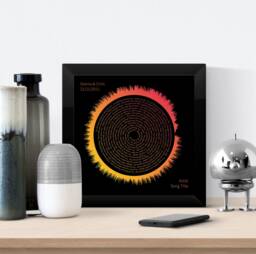 Custom Sound Wave Art Print, Personalised & Song Lyrics, Wedding Gift For Him, Her On Print Or Canvas - thumbnail 1