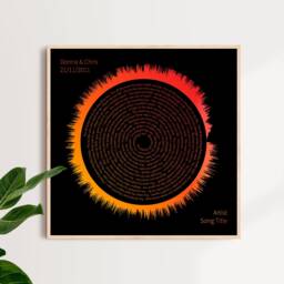 Custom Sound Wave Art Print, Personalised & Song Lyrics, Wedding Gift For Him, Her On Print Or Canvas - thumbnail 3