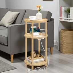 Round Coffee Table With Shelves, Side For Living Room, Bedroom Decor - thumbnail 1