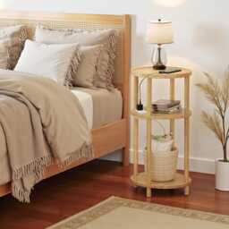 Round Coffee Table With Shelves, Side For Living Room, Bedroom Decor - thumbnail 2