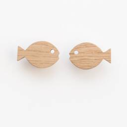 Wooden Fish Wall Hooks For Kids, Lake House Decor, Beach Nursery Pegs - thumbnail 2