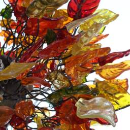 Large Champagne Resin Flower Chandelier Bronze Metal Wire Hanging Lamp - thumbnail 4