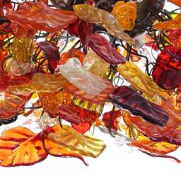 Hanging Chandeliers With Warm Color Leaves & Flowers, Lamp For Dining Room Or Living Room - thumbnail 3
