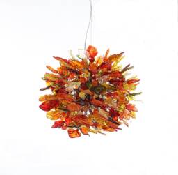 Large Champagne Resin Flower Chandelier Bronze Metal Wire Hanging Lamp