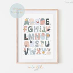 Sea Animals Alphabet Print, Under The Ocean Girl Nursery, Nursery Educational Scandi Decor, Kids Wall Art - thumbnail 2