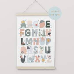 Sea Animals Alphabet Print, Under The Ocean Girl Nursery, Nursery Educational Scandi Decor, Kids Wall Art - thumbnail 3