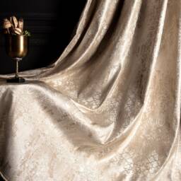 Gold Cream Champagne Curtains, Luxury Damask Patterned Striped Custom Size Drape For Livingroom Bedroom, Navy Green Gray Orange Curtains - thumbnail 4