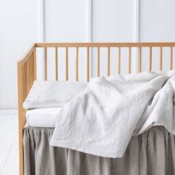 Linen Pillow Case & Duvet Cover For Baby, Crib Bedding, Cradle Natural Bedding Newborn, in Various Colors - thumbnail 3