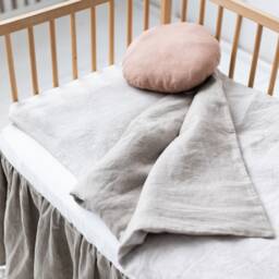 Linen Pillow Case & Duvet Cover For Baby, Crib Bedding, Cradle Natural Bedding Newborn, in Various Colors - thumbnail 2
