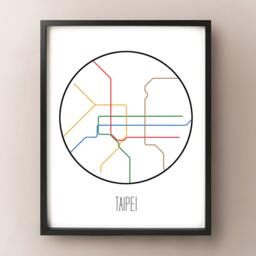 Taipei, Taiwan - Minimalist Metro Subway Art Print ???????????????????????? - thumbnail 2