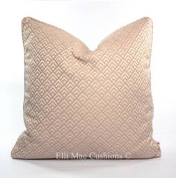 Luxury Designer Art Deco Pink Cream Geometric Fabric Cushion Pillow Throw Cover - thumbnail 1
