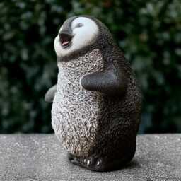 Outdoor Penguin Sculpture Cement Bird Statue Figure Stone Winter Ornament Front Door Decoration Penguin Lover Gift Yard Art - thumbnail 3
