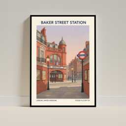Baker Street Train Station London Art Print Poster - British Railway Underground Tube English UK Wall Decor Lover - thumbnail 1