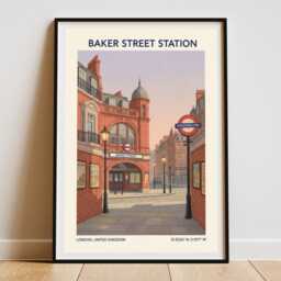 Baker Street Train Station London Art Print Poster - British Railway Underground Tube English UK Wall Decor Lover - thumbnail 3