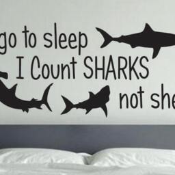 Shark Room Decor, To Go To Sleep I Count Sharks Not Sheep. Wall Decal For Children's Room, Decal, Nursey Sign, Theme - thumbnail 2
