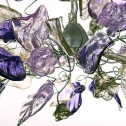 Purple Flower Pendant Light Handmade Resin Floral Chandelier - thumbnail 2