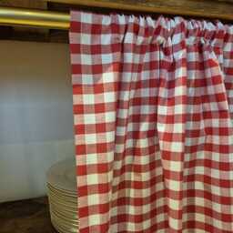 Oker Gingham Rod Pocket Curtains, Sink Skirt, Mustard Hanging For Small Windows, Header Drapes Light Filtering Valances, Shelf - thumbnail 4