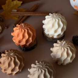 Wavy Ball Candle Abstract Soy Wax Ornament - Vegan Decorative Candle - thumbnail 2