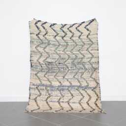 Handmade Berber Rug Vintage Moroccan Wool Area Carpet With Zigzag Pattern - 6.1x4.4 Ft - thumbnail 1