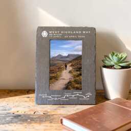 West Highland Way Photo Frame - Personalised Slate Milngavie To Fort William Route Map Custom Hiking Gift Scotland Walking