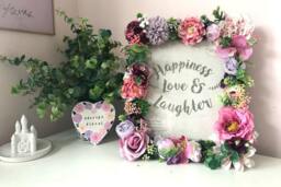 Botanical Floral Photo Frame Handmade Silk Flower Picture Frame - thumbnail 1