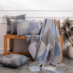 Mosaic Fray Handmade Vintage Kantha Throw - Hydrangea - thumbnail 3