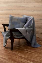 Mosaic Fray Handmade Vintage Kantha Throw - Hydrangea - thumbnail 1