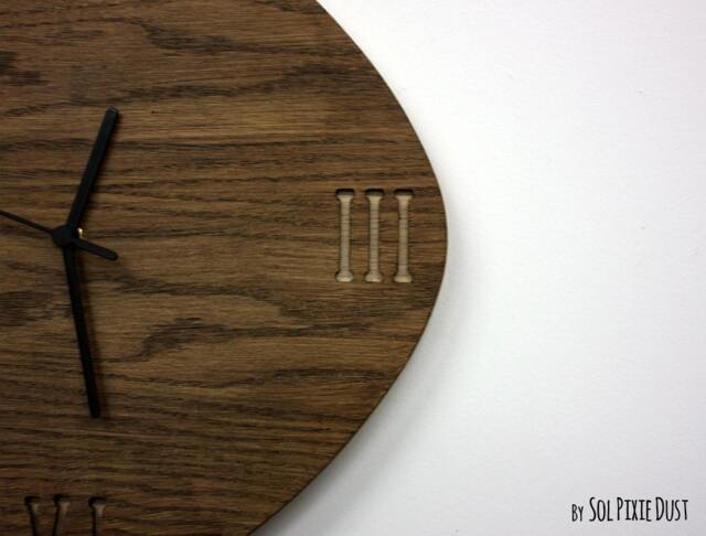 Wooden Rhombus Clock With Latin Numbers - Wall - image 1