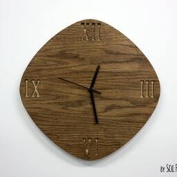 Wooden Rhombus Clock With Latin Numbers - Wall - thumbnail 2