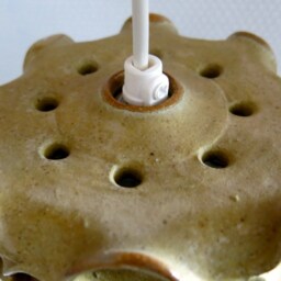 Hand Crafted Danish Ceramic Stoneware Cylindrical Hanging Lamp - thumbnail 4