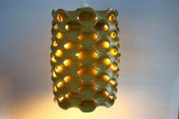 Hand Crafted Danish Ceramic Stoneware Cylindrical Hanging Lamp