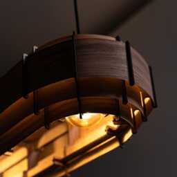 Wood Walnut Pendant Light - Handmade Lamp Ceiling Lamp Home Decor Industrial Mid Century Modern- Dining Table Lamp, Crealdesign - thumbnail 3