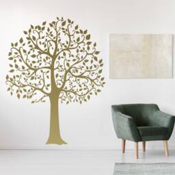 Tree Sticker Decal - Wall Birch Art Vinyl Nursery Stickers Nature Botanical Trees Decals Forest Decor Natural Big Leaf Peel & Stick - thumbnail 4