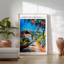 Camino De Santiago Travel Poster Spanish Pilgrimage Art Print - thumbnail 2