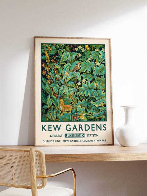 William Morris Print, Kew Gardens London Poster, Vintage Wall Art, Floral A1/A2/A3/A4 - image 1