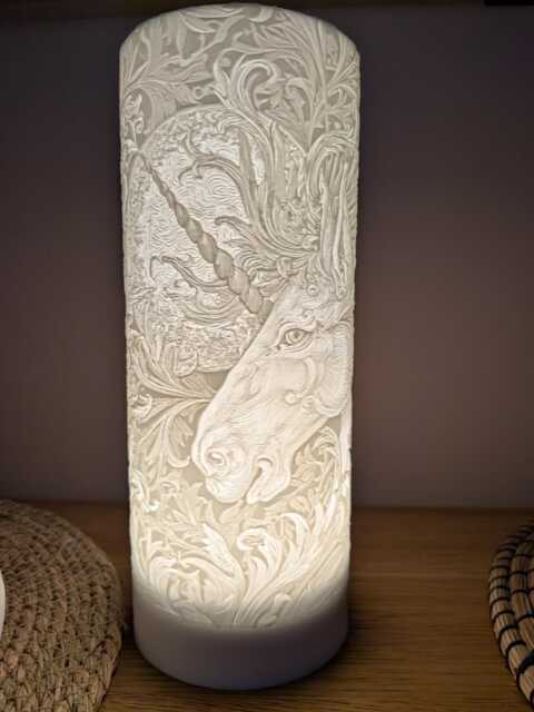 Unicorn Night Light - William Morris Style Rechargeable Multicolour Remote Control - image 1