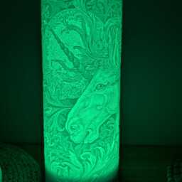 Unicorn Night Light - William Morris Style Rechargeable Multicolour Remote Control - thumbnail 4