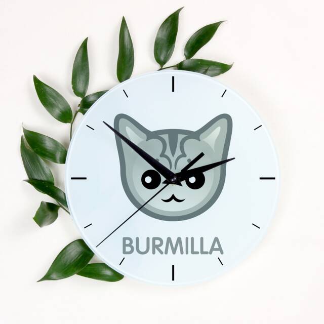 A Clock With A Burmilla Cat. New Collection The Cute Art-Dog Cat - image 1