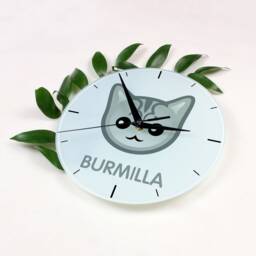 A Clock With A Burmilla Cat. New Collection The Cute Art-Dog Cat - thumbnail 2