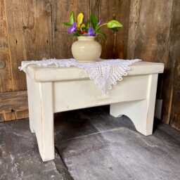 Wooden Stool Solid Pine Handmade - White - Foot Stool, Child Seat, Decorative - thumbnail 4