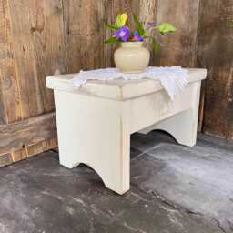 Wooden Stool Solid Pine Handmade - White - Foot Stool, Child Seat, Decorative
