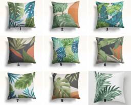 Monstera Green Palm Leaf Cushion Cover/Green Leaves Plant Pillow Case/Decorative Pillow/Leaf Bedding Home Decoration/Palm Tree Case - thumbnail 1
