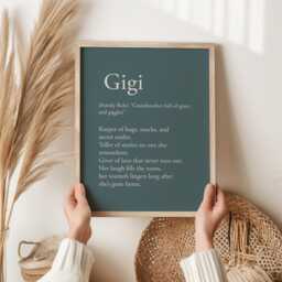 Gigi Definition Print - Grandmother Wall Art Gift For Minimal Neutral Typography Family Quote Warm Home Decor - thumbnail 2