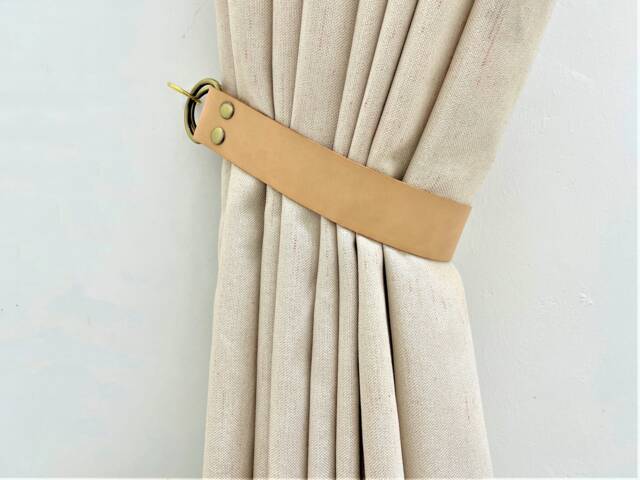 Minimalist Leather Curtain Tie-Back Modern Window Decor - image 1