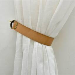 Minimalist Leather Curtain Tie-Back Modern Window Decor - thumbnail 2