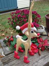 Hand Carved Pine Reindeer Rustic Christmas Decor - 20 - thumbnail 4